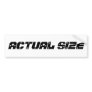 ACTUAL SIZE BUMPER STICKER