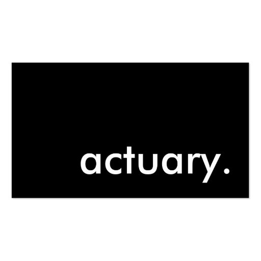 actuary. business card