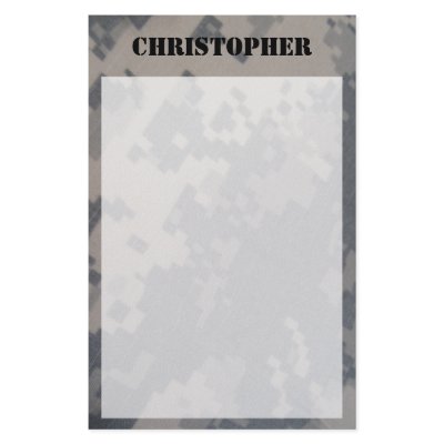 ACU Camo Personalized Stationary Stationery Design by Lynnes_creations