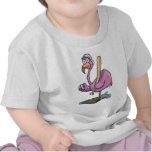 Acuarela caprichosa del flamenco rosado del béisbo camisetas