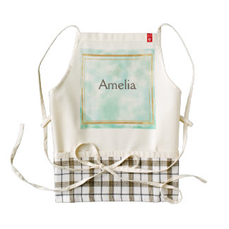 acuñe el color de agua, modelo cuadrado de muy delantal zazzle HEART