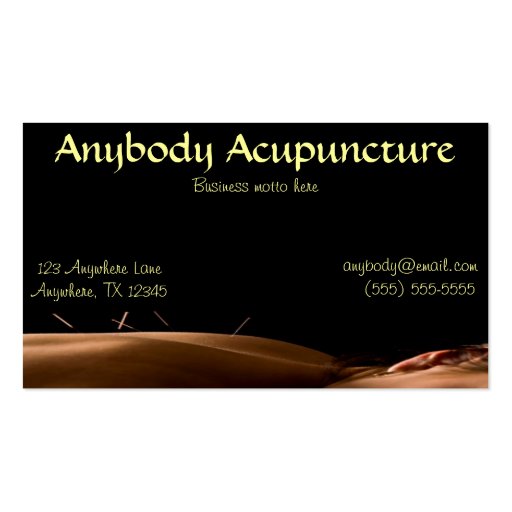 Acupuncture Business Card (front side)