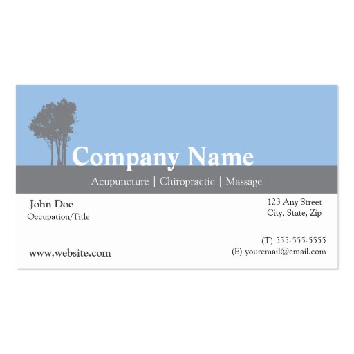 Acupuncture Business card appointment card (front side)