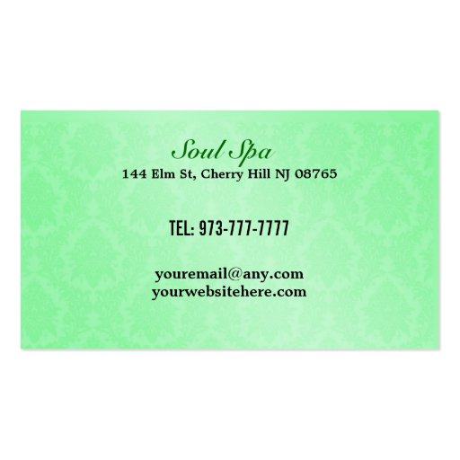 Acupuncture business cards (back side)