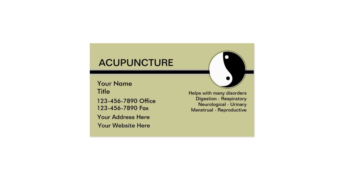 Acupuncture Business Cards Zazzle