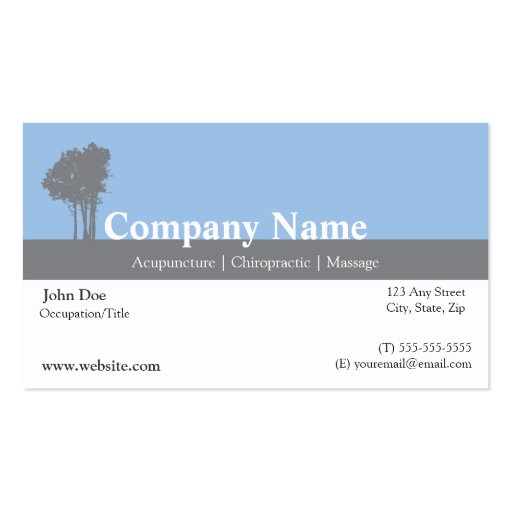 Acupuncturist Business Card (front side)