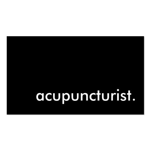 acupuncturist. business card templates (front side)