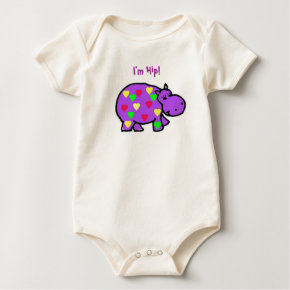 AD- Colorful Hippo Baby Outfit shirt