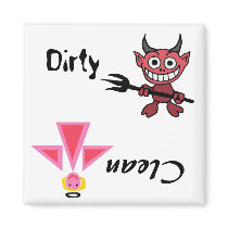AD- Funny Dishwasher Magnet with Devil and Angel