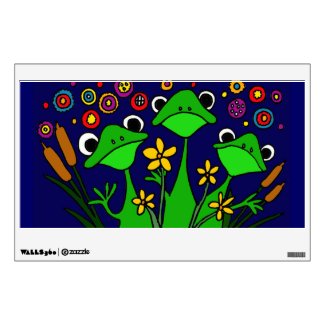AD- Funny Folk Art Frog Wall Decal