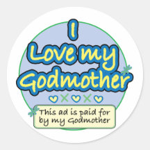 Ad paid for by my Godmother blue Stickers