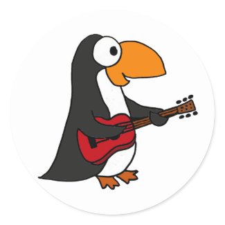 AD- Penguin Playing Guitar Cartoon