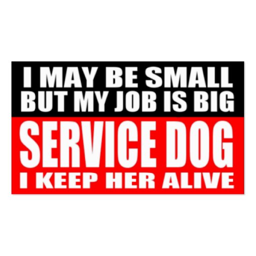 ADA Service Dog Information Cards Business Card