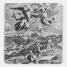 Adam and Eve after the Fall Square Stickers
