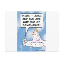 Adam and Eve are out of compliance. Post Card
