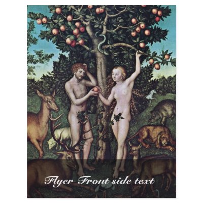 Adam And Eve By Cranach D. Ä. Lucas (Best Quality) Custom Flyer by Artcollection