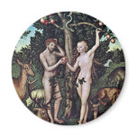 Adam And Eve By Cranach D. Ä. Lucas (Best Quality) Magnets