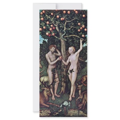 Adam And Eve By Cranach D. Ä. Lucas (Best Quality) Personalized Rack Card by Artcollection