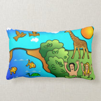 Adam and Eve Garden of Eden Throw Pillows pillows