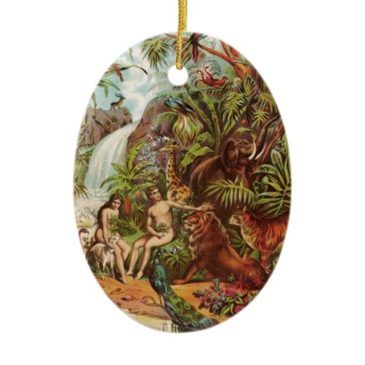 Adam And Eve In The Garden Christmas Tree Ornaments Zazzle