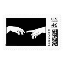 Adam and God Black/White postage by lonvig Adam and God Black/White postage