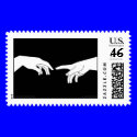 Adam and God Black/White postage