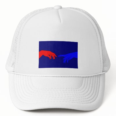 Adam and God Trucker Hats by lonvig