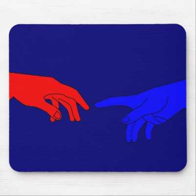 Adam and God Mouse Mats by lonvig