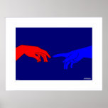 Adam and God - passepartout Posters