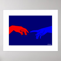 Adam and God - passepartout Posters
