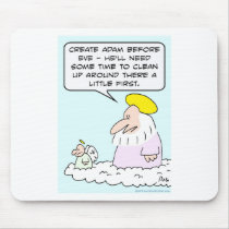 adam eve god time clean up mouse pad