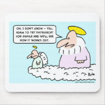 adam eve patriarchy god angel mouse pad