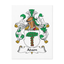Adam Family Crest Postcard