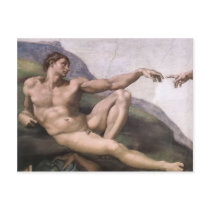 Adam from Creation of Adam in detail Postcards