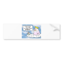 Adam lost head start over Eve god angel Bumper Stickers