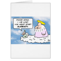 Adam lost head start over Eve god angel Card