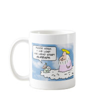 Adam lost head start over Eve god angel Mug