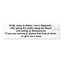 Adam Single Man Bumper sticker
