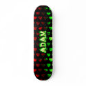 Adam skateboard green fire and flames design by skatersollie Adam skateboard green fire and flames design