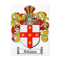 Adams Coat of Arms / Adams Family Crest postcards
