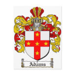 Adams Coat of Arms / Adams Family Crest postcards