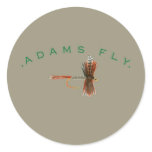 Adams Fly Lure Round Stickers