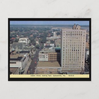 Adams St., Jacksonville FL Vintage postcard