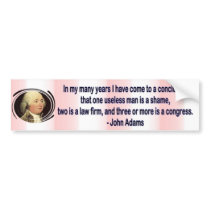 Adams - Three is a Congress - Bumper Bumper Sticker