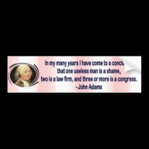 Adams - Three is a Congress - Bumper bumper stickers