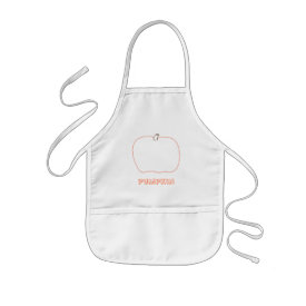 Add a face, pumpkin Halloween color in aprons apron
