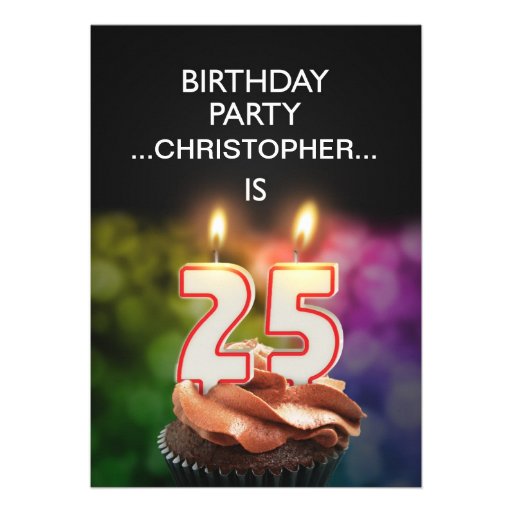 Add a name, 25th Birthday party Invitation