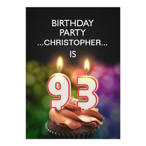 Add a name, 93rd Birthday party Invitation