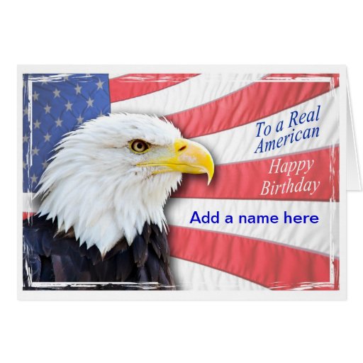 Add a name to a patriotic birthday card | Zazzle