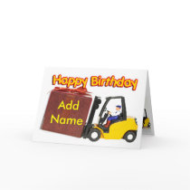 Add a name to the forklift birthday card